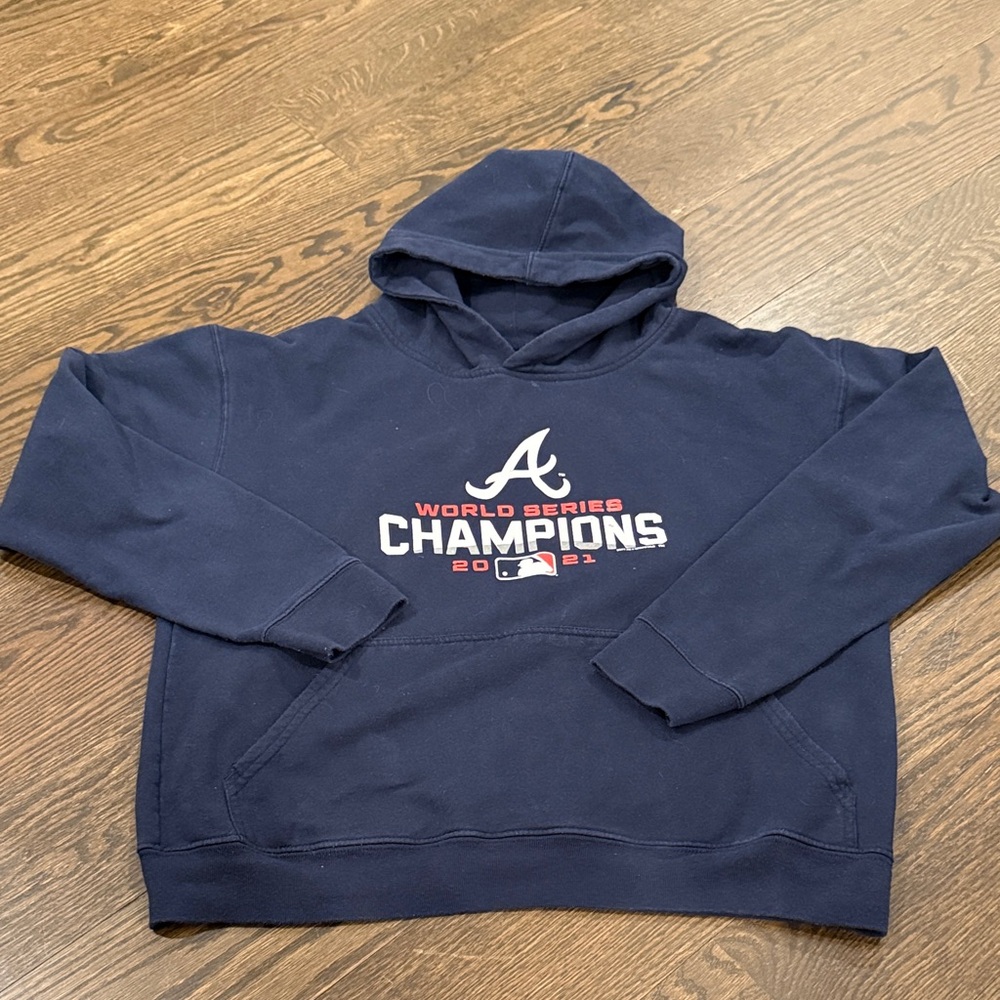 Atlanta Braves World Series Champions 2021 Navy Hoodie